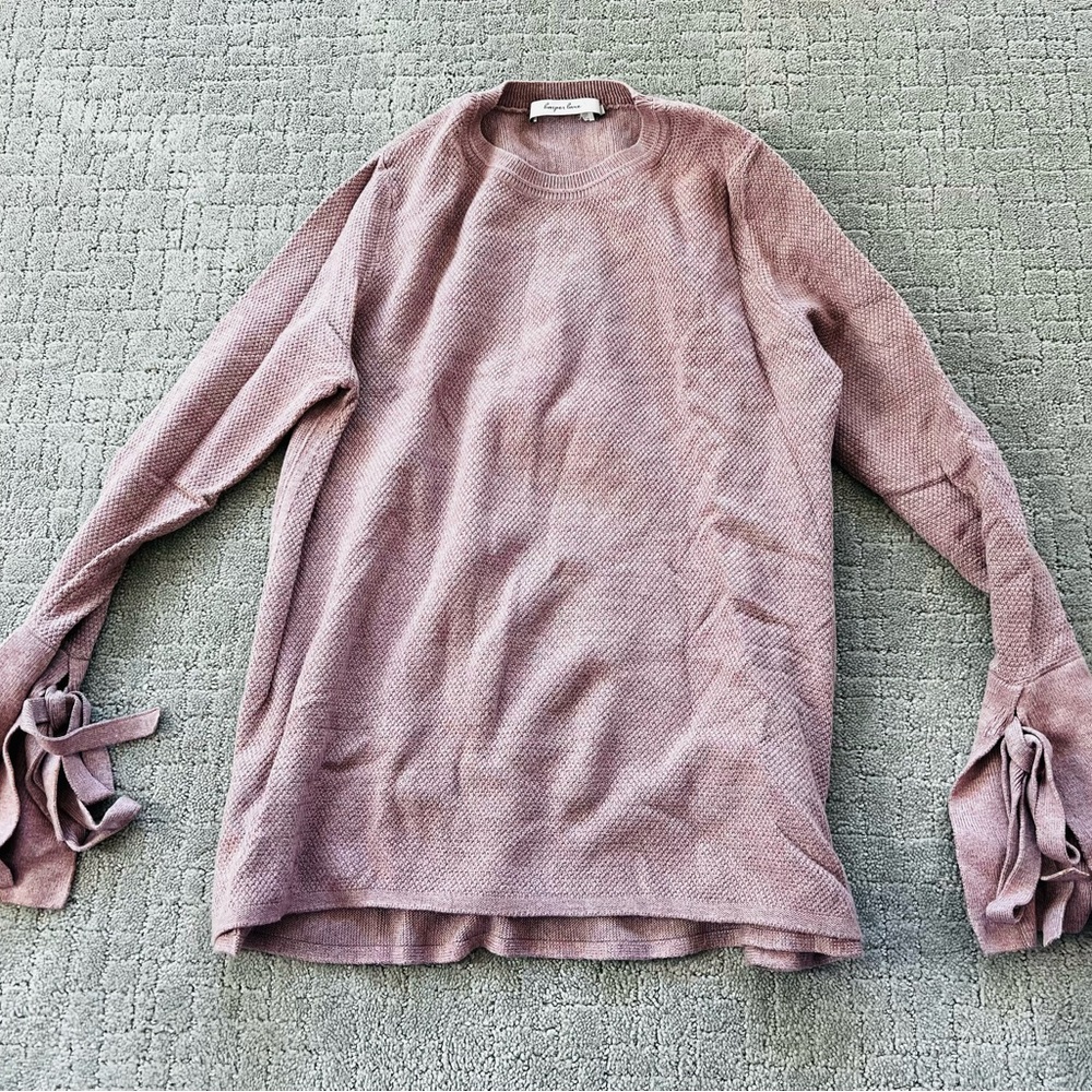 Harper Lane (Stitch Fix) purple tie-sleeve sweater, Size S